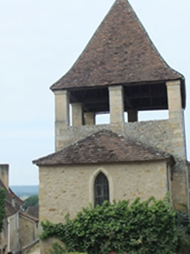 The roof and tower of St Catherines Church Limeuil